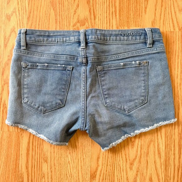 Vigoss The Jagger Distressed Jean Shorts Size 26 XS Cut Off Raw Hem Denim Short - Picture 3 of 10